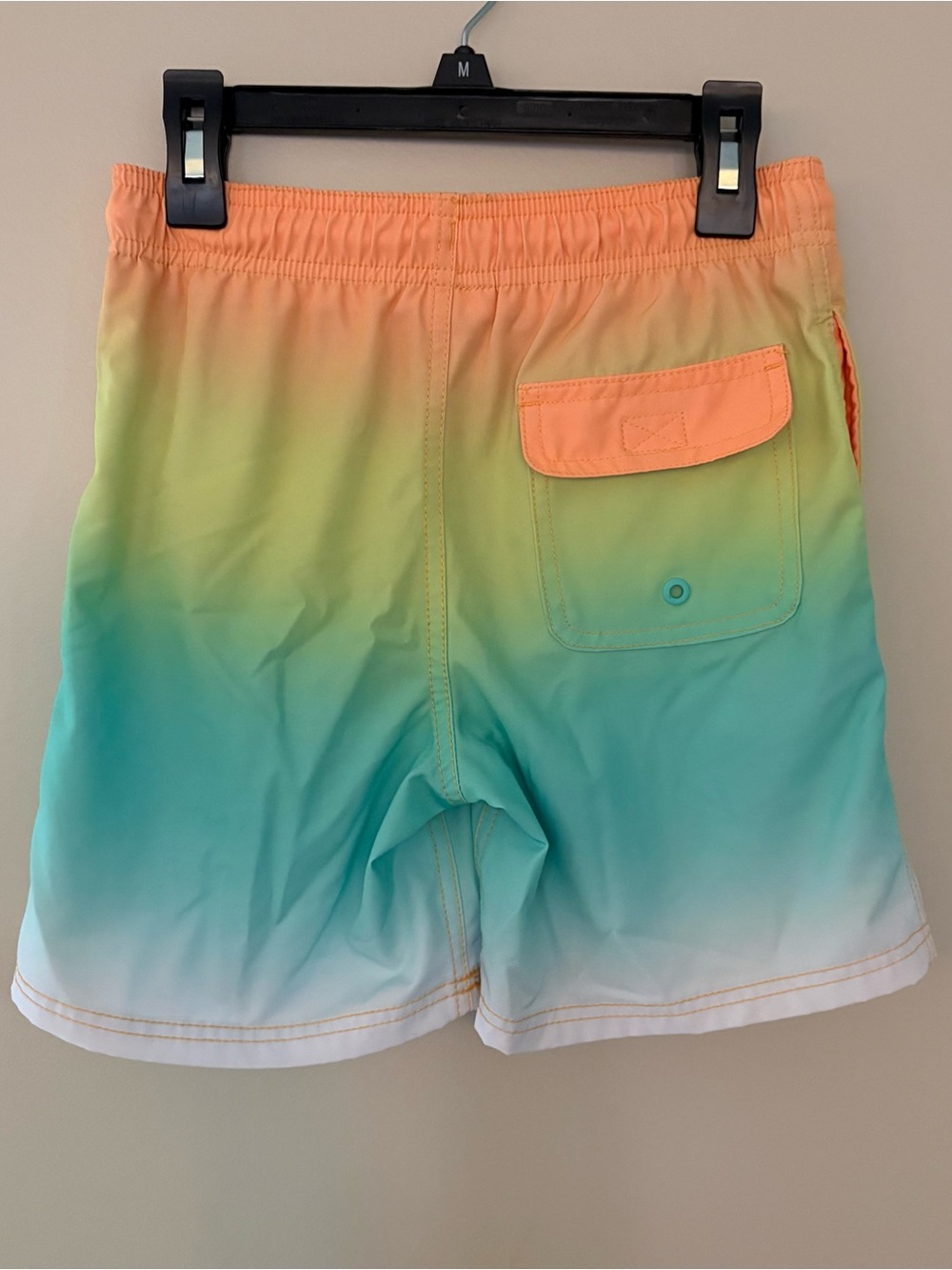 Wonder Nation Ombré Orange Yellow Blue Boys Quick Dry Stretch Swim Trunks Medium - Picture 2 of 5